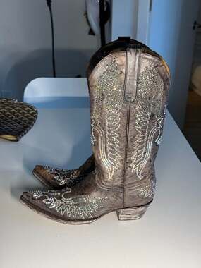 Old Gringo Eagle Swarovski Crystal Brown Western Cowboy Boots Size 7B